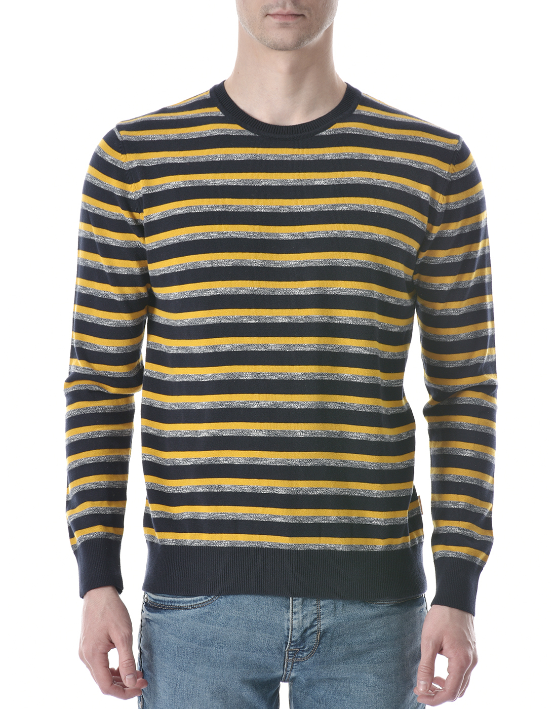 Numero Uno Men Striped Yellow Sweater